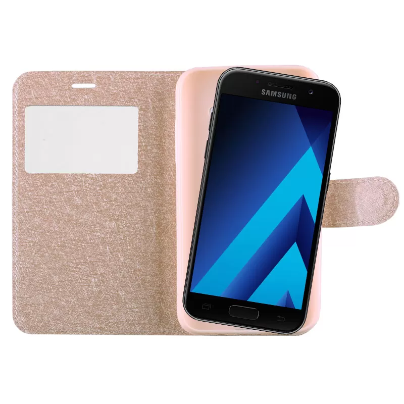 VOLTE-TEL LEATHER GOLD-TPU VIEW BOOK STAND ΘΗΚΗ SAMSUNG A3 2017 A320 - Image 4