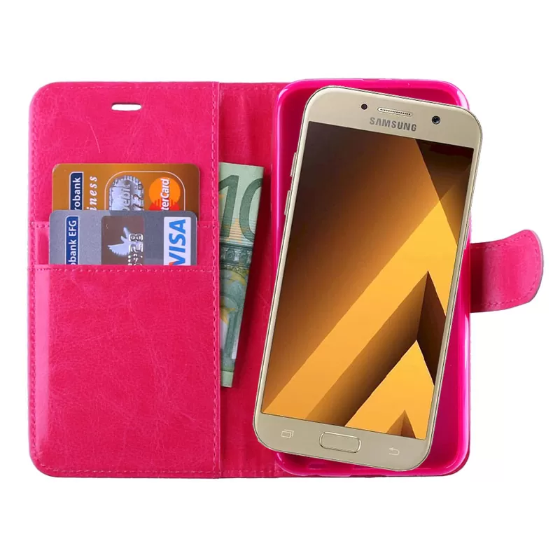 VOLTE-TEL LEATHER-TPU BOOK STAND ΘΗΚΗ SAMSUNG A3 2017 A320 PINK - Image 4