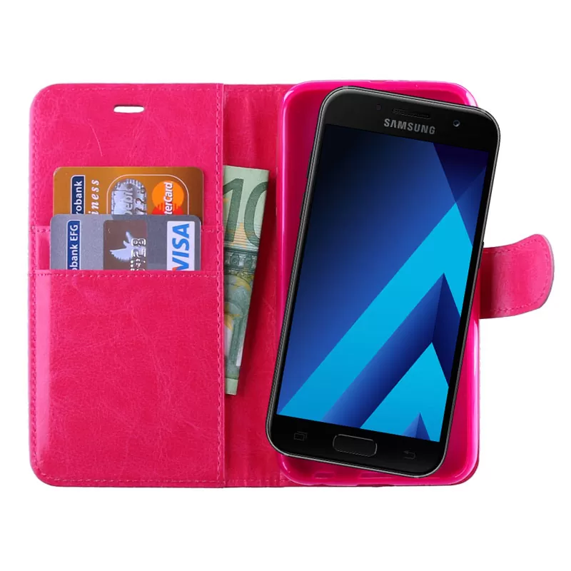 VOLTE-TEL LEATHER-TPU BOOK STAND ΘΗΚΗ SAMSUNG A5 2017 A520 PINK - Image 4