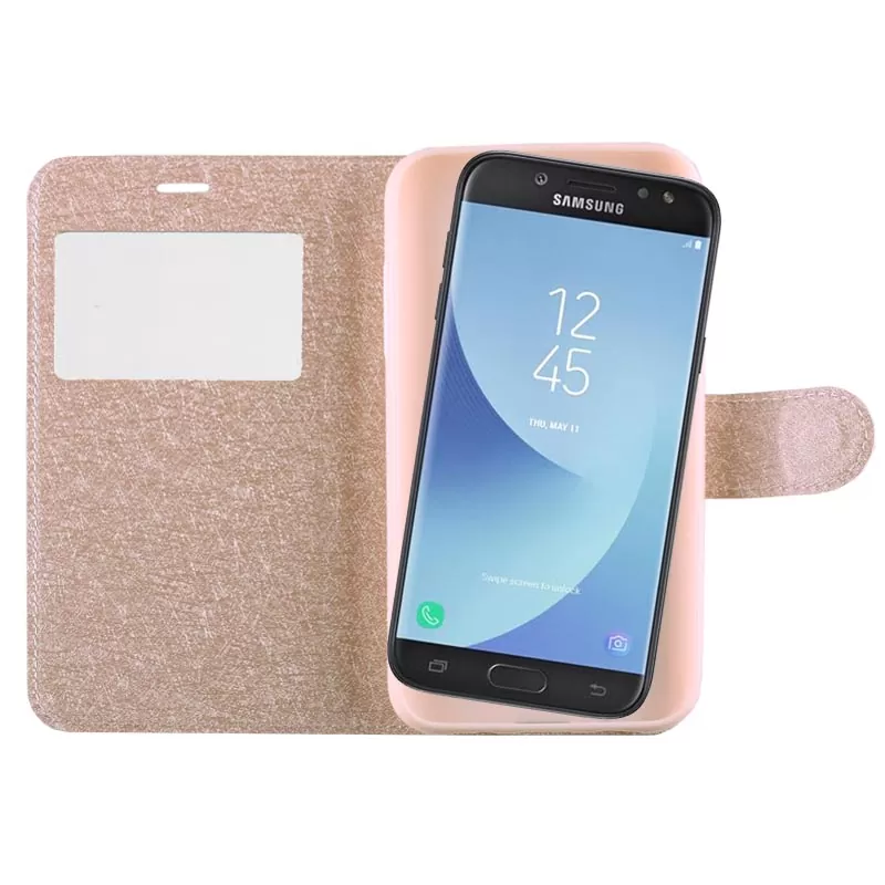 VOLTE-TEL LEATHER GOLD-TPU VIEW BOOK STAND ΘΗΚΗ SAMSUNG J5 2017 J530 - Image 4