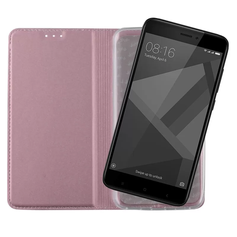 VOLTE-TEL MAGNET BOOK STAND ΘΗΚΗ XIAOMI REDMI 4X 5.0in ROSE-GOLD - Image 5