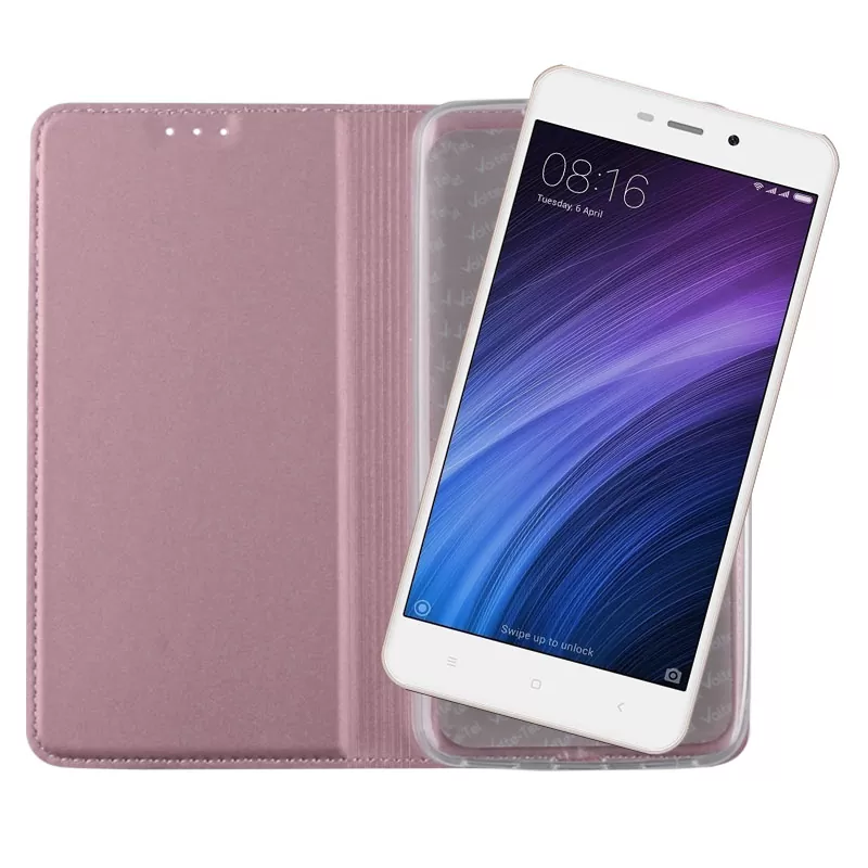 VOLTE-TEL MAGNET BOOK STAND ΘΗΚΗ XIAOMI REDMI 4A 5.0in ROSE-GOLD - Image 5