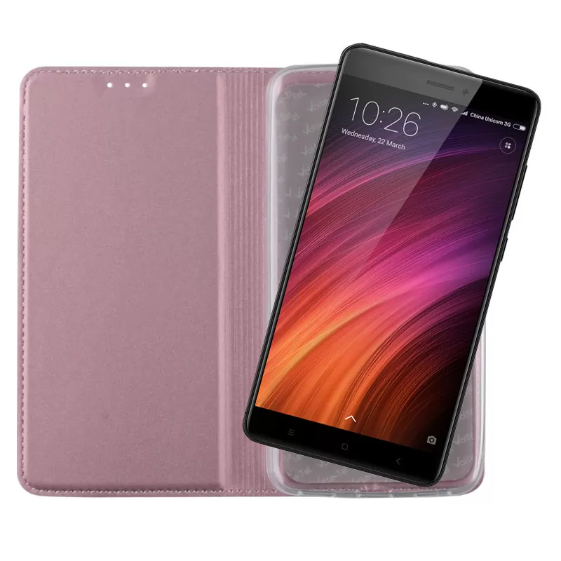 VOLTE-TEL MAGNET BOOK STAND ΘΗΚΗ XIAOMI REDMI NOTE 4X 5.5in ROSE GOLD - Image 5