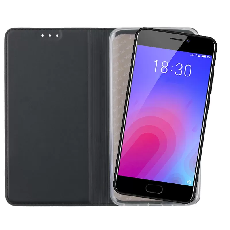 VOLTE-TEL MAGNET BOOK STAND ΘΗΚΗ MEIZU M6 5.2in DARK GREY - Image 5