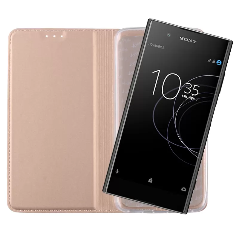 VOLTE-TEL MAGNET BOOK STAND ΘΗΚΗ SONY XPERIA XA1 PLUS 5.5in GOLD - Image 5