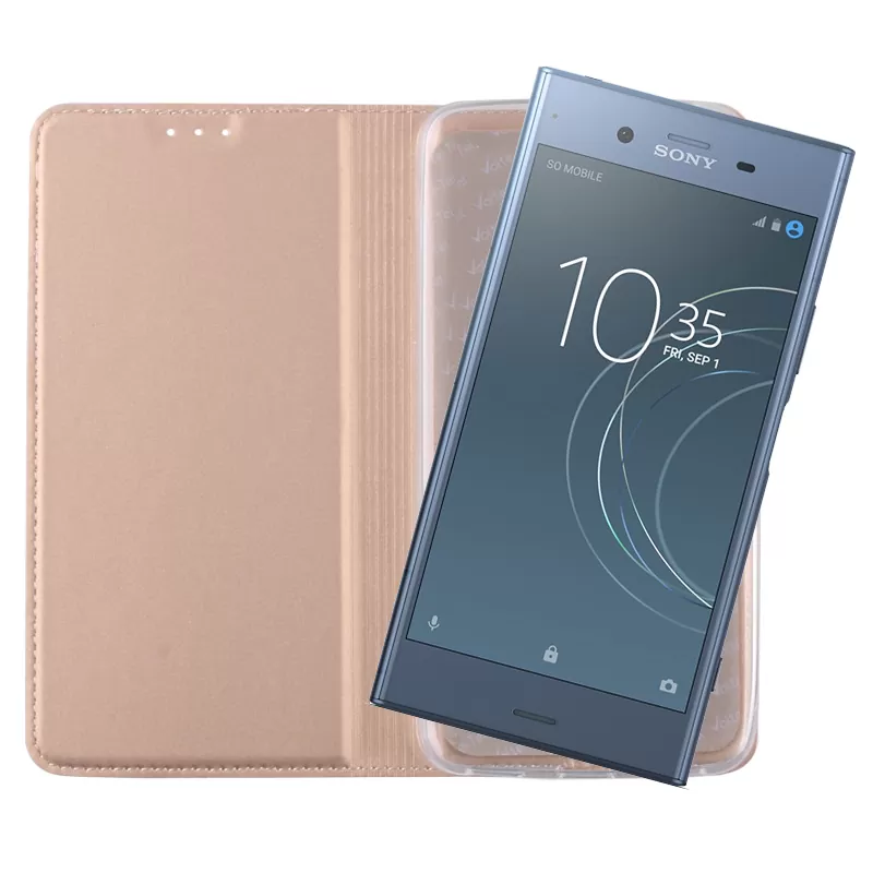 VOLTE-TEL MAGNET BOOK STAND ΘΗΚΗ SONY XPERIA XZ1 5.2in GOLD - Image 5