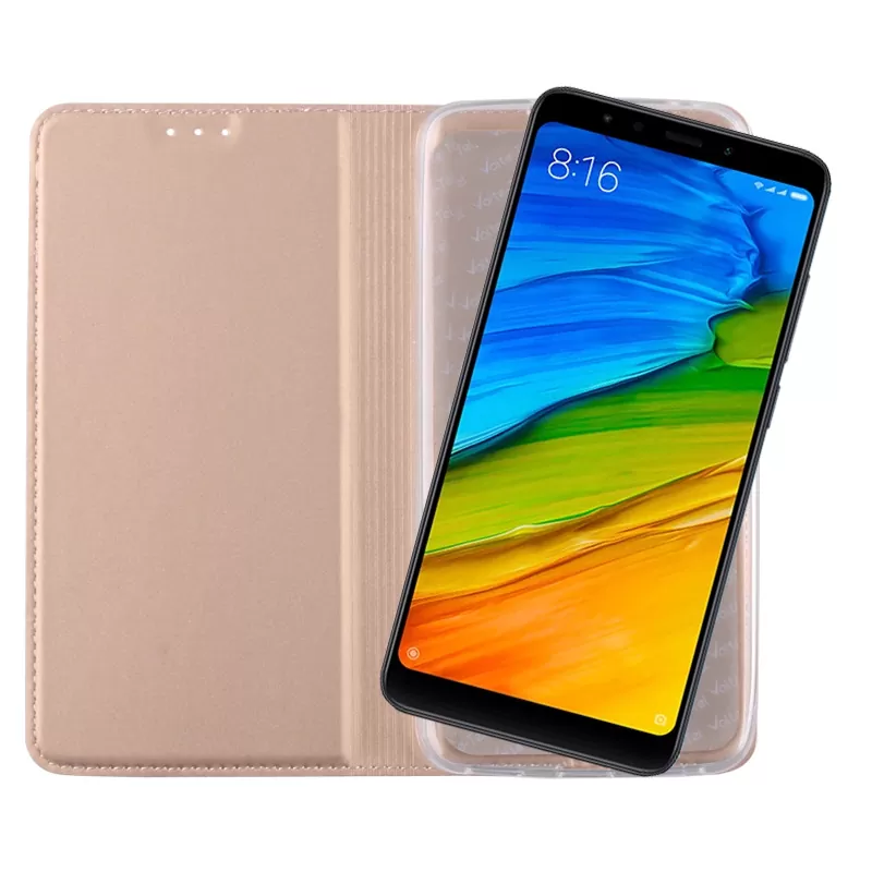 VOLTE-TEL MAGNET BOOK STAND ΘΗΚΗ XIAOMI REDMI 5 5.7in GOLD - Image 5