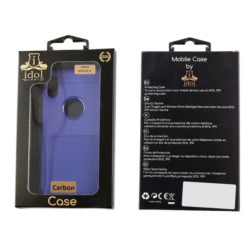 IDOL 1991 CARBON TPU ΘΗΚΗ IPHONE XS/X 5.8in  BLUE - Image 2