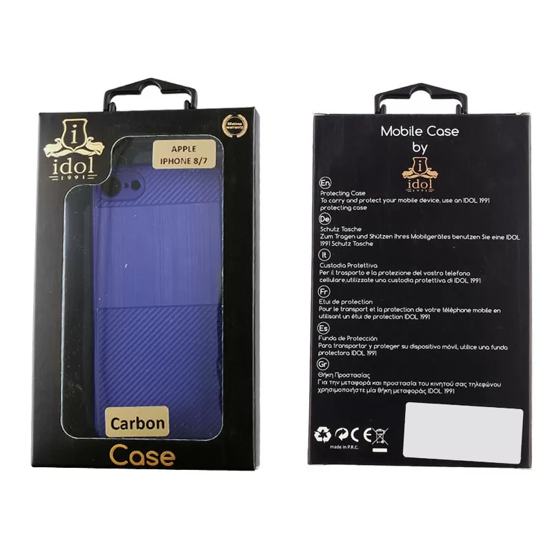 IDOL 1991 CARBON TPU ΘΗΚΗ IPHONE SE 2022/IPHONE SE 2020/IPHONE 8/7 4.7in  BLUE - Image 2