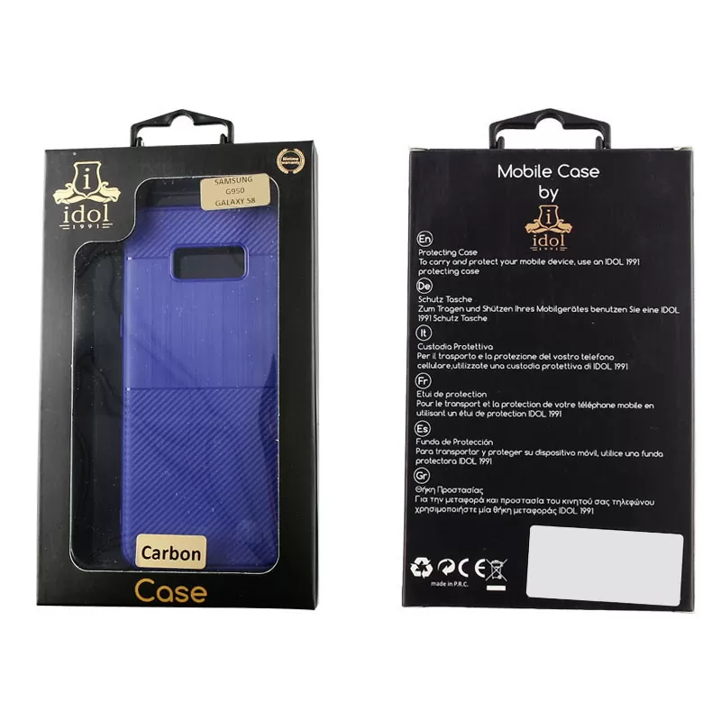 IDOL 1991 CARBON TPU ΘΗΚΗ SAMSUNG S8 G950 5.8in  BLUE - Image 2