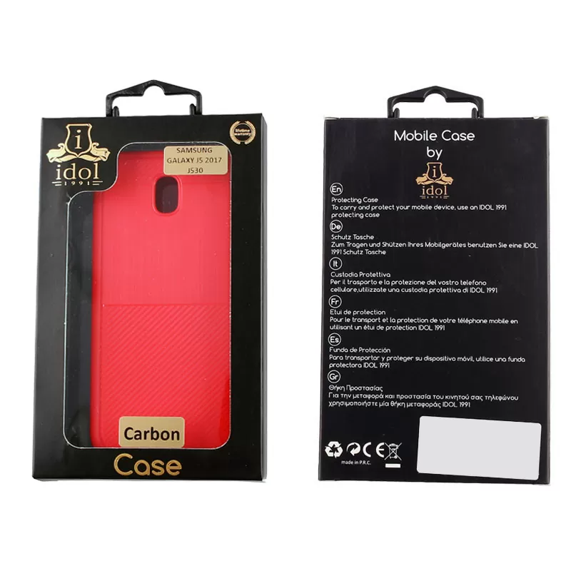 IDOL 1991 CARBON TPU ΘΗΚΗ SAMSUNG J5 2017 J530 5.2in  RED - Image 2