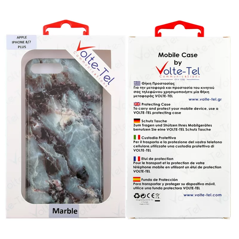 VOLTE-TEL MARBLE ΘΗΚΗ IPHONE 8 PLUS/7 PLUS 5.5in TPU BLUE 04 - Image 2