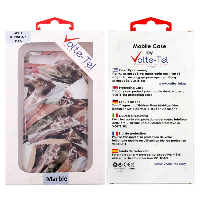 VOLTE-TEL MARBLE ΘΗΚΗ IPHONE 8 PLUS/7 PLUS 5.5in TPU BROWN 06 - Image 2
