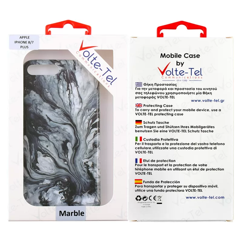 VOLTE-TEL MARBLE ΘΗΚΗ IPHONE 8 PLUS/7 PLUS 5.5in TPU GREY 02 - Image 2