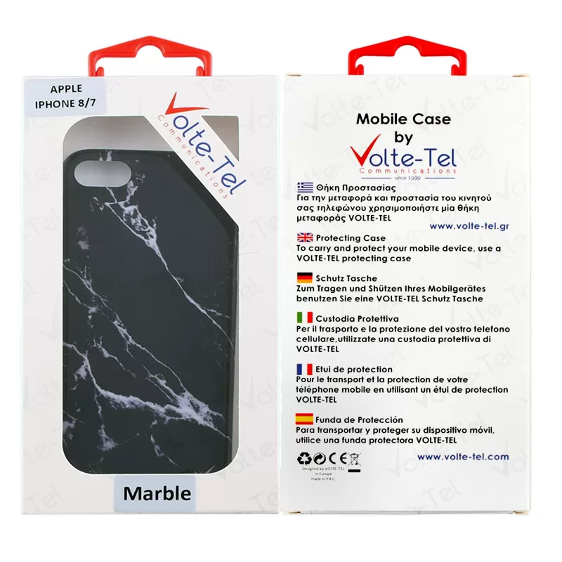 VOLTE-TEL MARBLE ΘΗΚΗ IPHONE SE 2022/IPHONE SE 2020/IPHONE 8/7 4.7in TPU BLACK 08 - Image 2