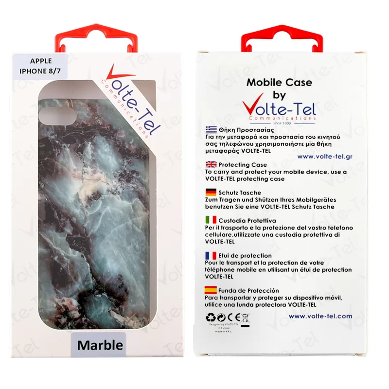 VOLTE-TEL MARBLE ΘΗΚΗ IPHONE SE 2022/IPHONE SE 2020/IPHONE 8/7 4.7in TPU BLUE 04 - Image 2