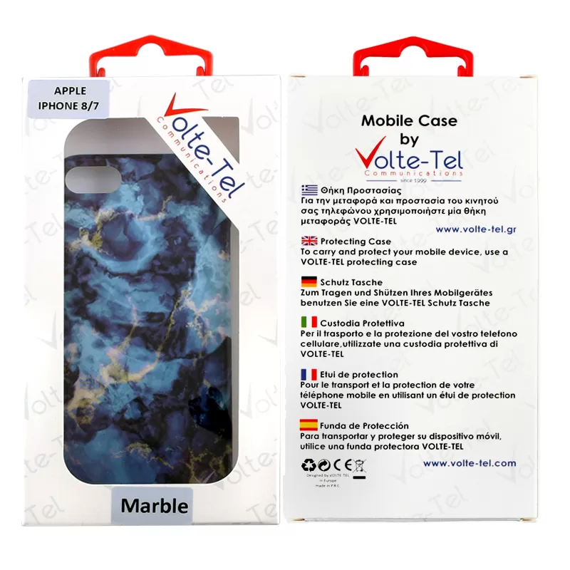 VOLTE-TEL MARBLE ΘΗΚΗ IPHONE SE 2022/IPHONE SE 2020/IPHONE 8/7 4.7in TPU BLUE 05 - Image 2
