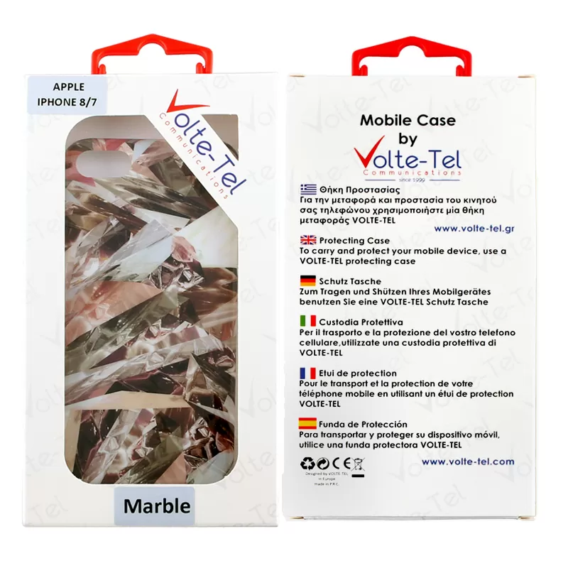 VOLTE-TEL MARBLE ΘΗΚΗ IPHONE SE 2022/IPHONE SE 2020/IPHONE 8/7 4.7in TPU BROWN 06 - Image 2