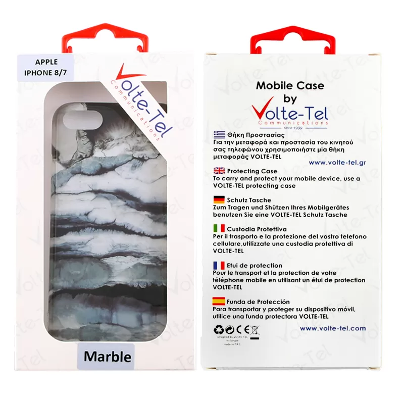 VOLTE-TEL MARBLE ΘΗΚΗ IPHONE SE 2022/IPHONE SE 2020/IPHONE 8/7 4.7in TPU GREY 07 - Image 2