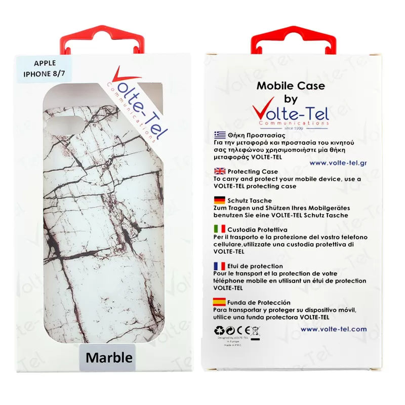 VOLTE-TEL MARBLE ΘΗΚΗ IPHONE SE 2022/IPHONE SE 2020/IPHONE 8/7 4.7in TPU WHITE 03 - Image 2