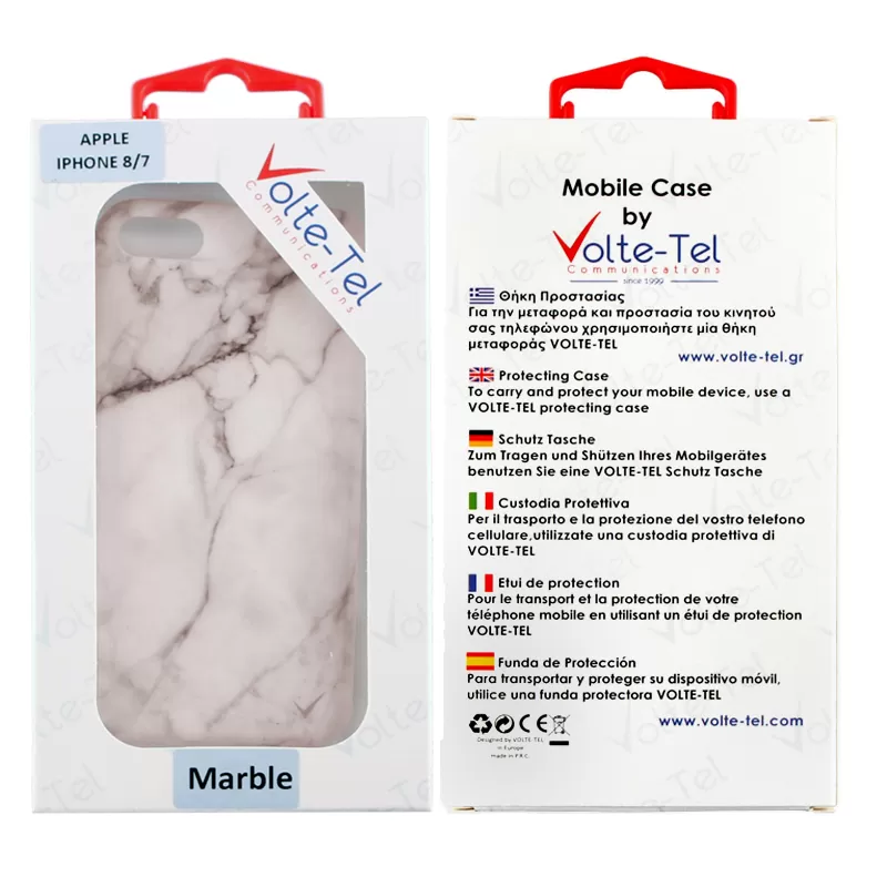 VOLTE-TEL MARBLE ΘΗΚΗ IPHONE SE 2022/IPHONE SE 2020/IPHONE 8/7 4.7in TPU WHITE 09 - Image 2