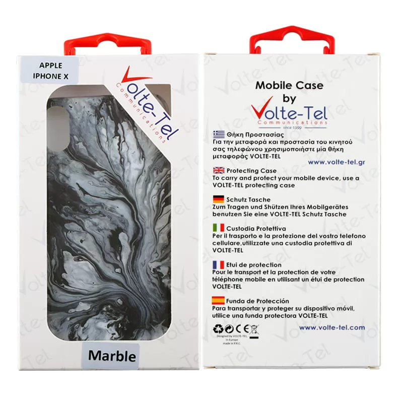 VOLTE-TEL MARBLE ΘΗΚΗ IPHONE XS/X 5.8in TPU GREY 02 - Image 2