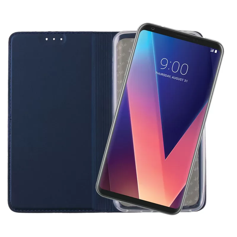 VOLTE-TEL MAGNET BOOK STAND ΘΗΚΗ LG THINQ V30S  6.0in DARK BLUE - Image 5