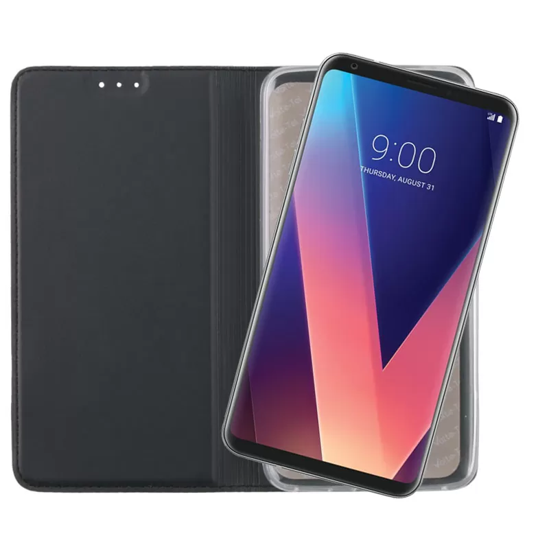 VOLTE-TEL MAGNET BOOK STAND ΘΗΚΗ LG THINQ V30S  6.0in DARK GREY - Image 5