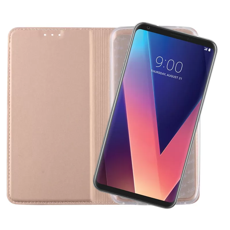 VOLTE-TEL MAGNET BOOK STAND ΘΗΚΗ LG THINQ V30S  6.0in GOLD - Image 5