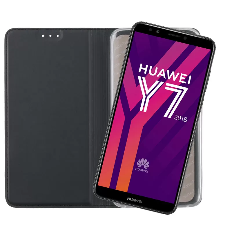 VOLTE-TEL MAGNET BOOK STAND ΘΗΚΗ HUAWEI Y7 2018/Y7 PRIME 2018/HONOR 7C 5.99in DARK GREY - Image 5