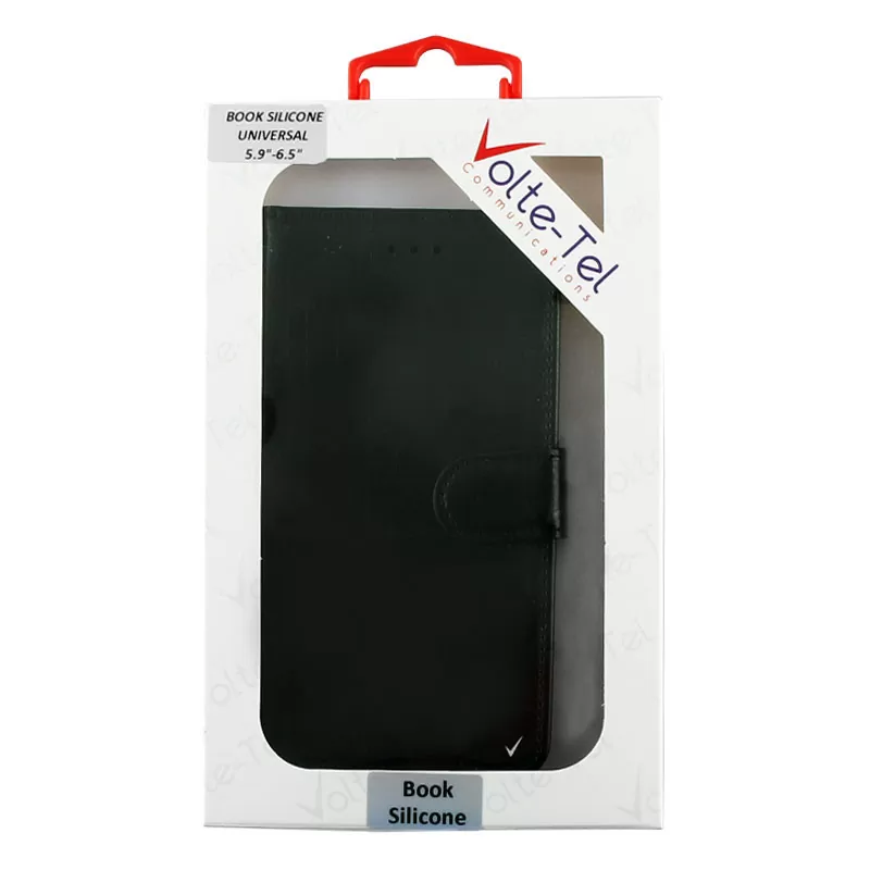 VOLTE-TEL BOOK SILICONE ΘΗΚΗ UNIVERSAL 5.9in-6.9in 16x8cm E BLACK - Image 2