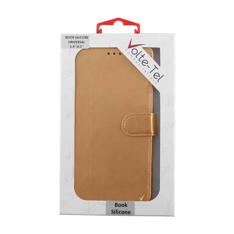 VOLTE-TEL BOOK SILICONE ΘΗΚΗ UNIVERSAL 4.3in-5.4in 13.5x7cm E GOLD - Image 2