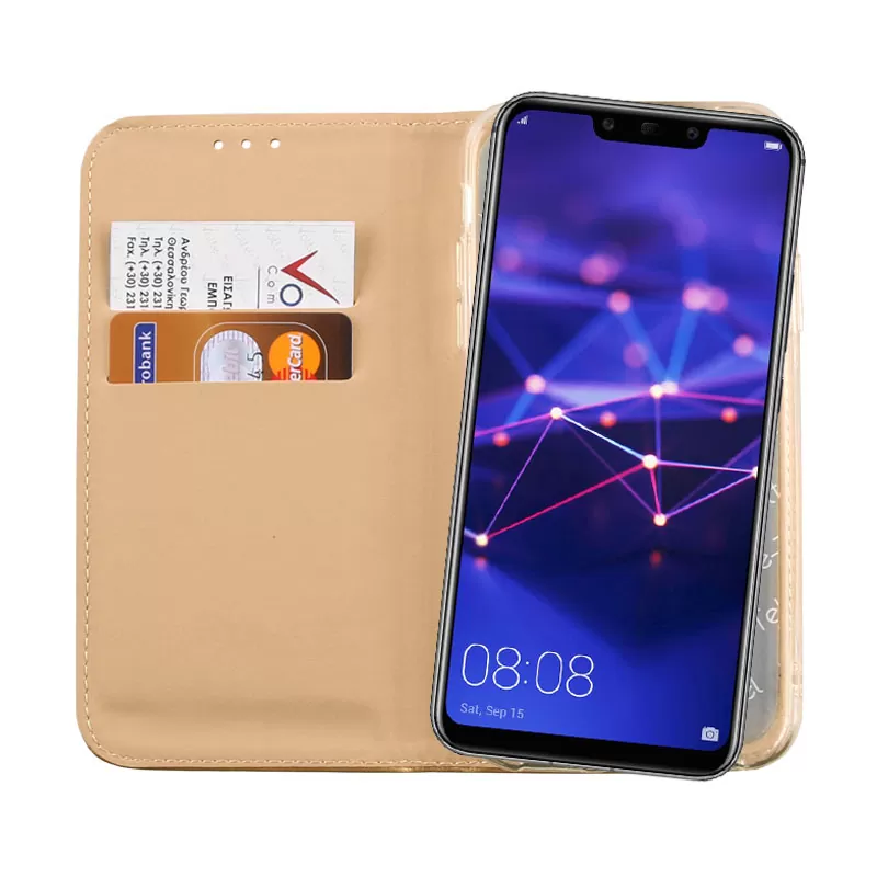 VOLTE-TEL POCKET MAGNET BOOK STAND ΘΗΚΗ HUAWEI MATE 20 LITE 6.3in GOLD - Image 6