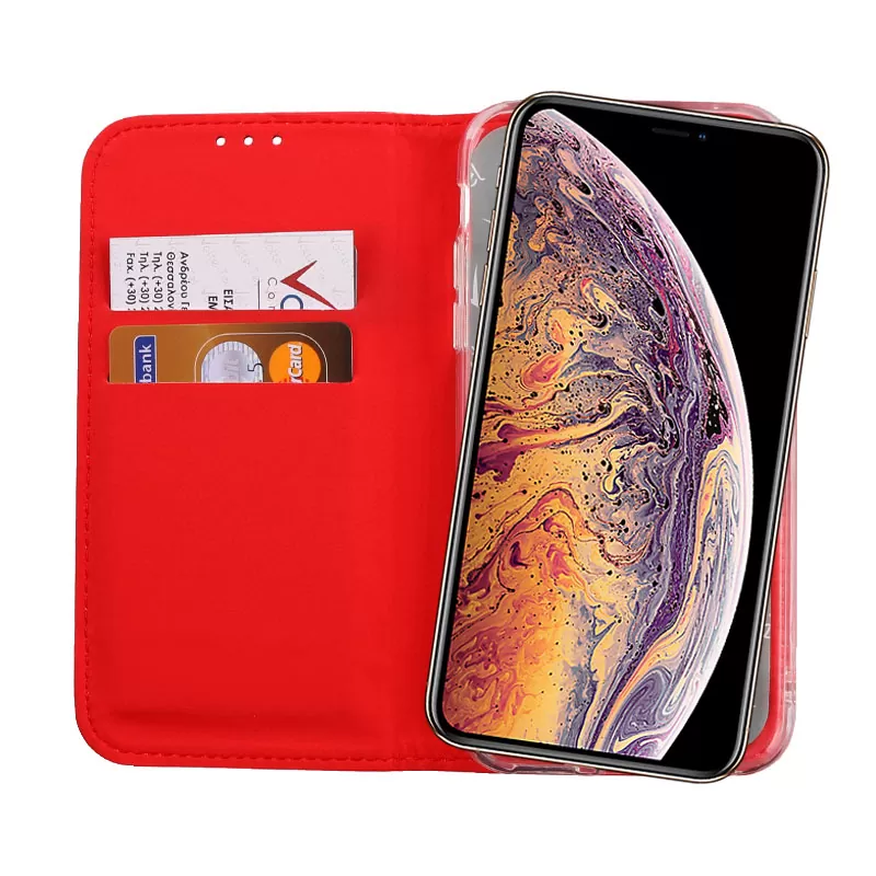 VOLTE-TEL POCKET MAGNET BOOK STAND ΘΗΚΗ IPHONE XS MAX 6.5in RED - Image 6