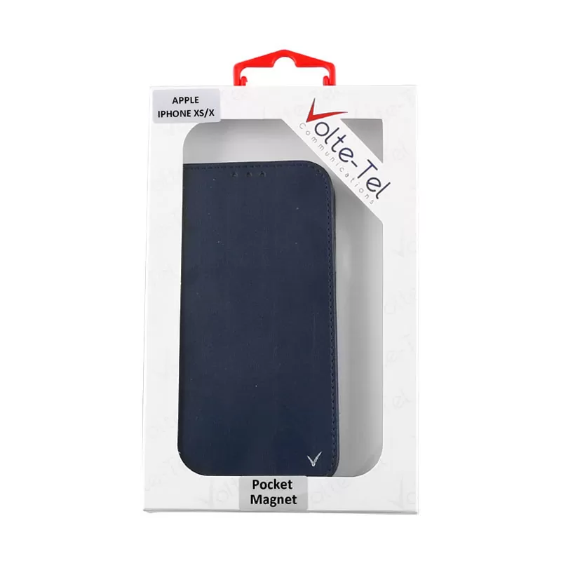 VOLTE-TEL POCKET MAGNET BOOK STAND ΘΗΚΗ IPHONE XS/X 5.8in BLUE - Image 2