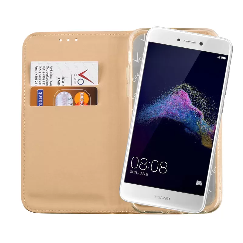 VOLTE-TEL POCKET MAGNET BOOK STAND ΘΗΚΗ HUAWEI P9 LITE 2017 5.2in GOLD - Image 6