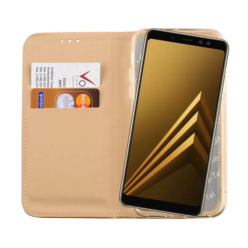 VOLTE-TEL POCKET MAGNET BOOK STAND ΘΗΚΗ SAMSUNG A8 A530 5.6in GOLD - Image 6