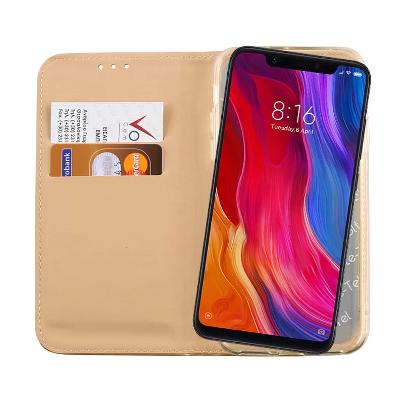 VOLTE-TEL POCKET MAGNET BOOK STAND ΘΗΚΗ XIAOMI MI 8 SE 5.88in GOLD - Image 6