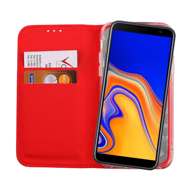 VOLTE-TEL POCKET MAGNET BOOK STAND ΘΗΚΗ SAMSUNG J4 PLUS J415 6.0in RED - Image 6