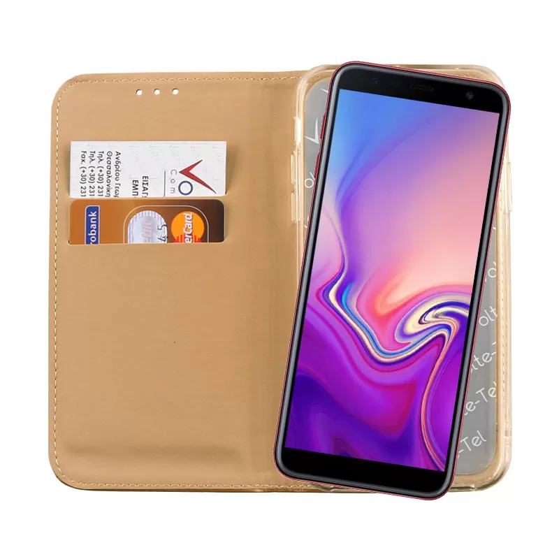 VOLTE-TEL POCKET MAGNET BOOK STAND ΘΗΚΗ SAMSUNG J6 PLUS J610 6.0in GOLD - Image 6