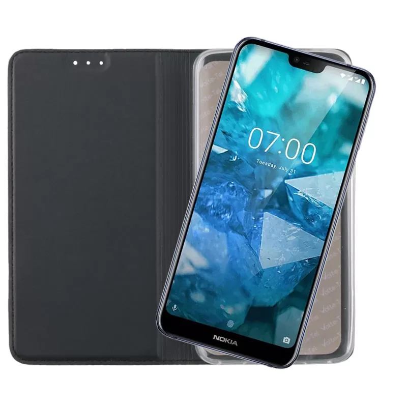 VOLTE-TEL MAGNET BOOK STAND ΘΗΚΗ NOKIA 7.1 5.84in DARK GREY - Image 5