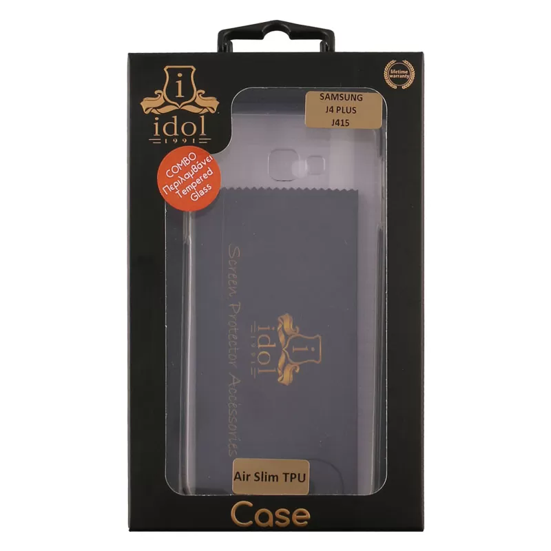 IDOL 1991 COMBO SAMSUNG J4 PLUS J415 6.0" TEMPERED 0.30mm  + ΘΗΚΗ  AIR SLIM WHITE - Image 4