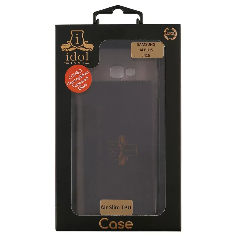 IDOL 1991 COMBO SAMSUNG J4 PLUS J415 6.0" TEMPERED 0.30mm  + ΘΗΚΗ  AIR SLIM GREY - Image 4