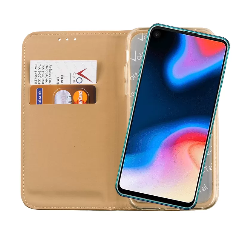 VOLTE-TEL ΘΗΚΗ SAMSUNG A8S 6.4" POCKET MAGNET BOOK STAND GOLD - Image 6
