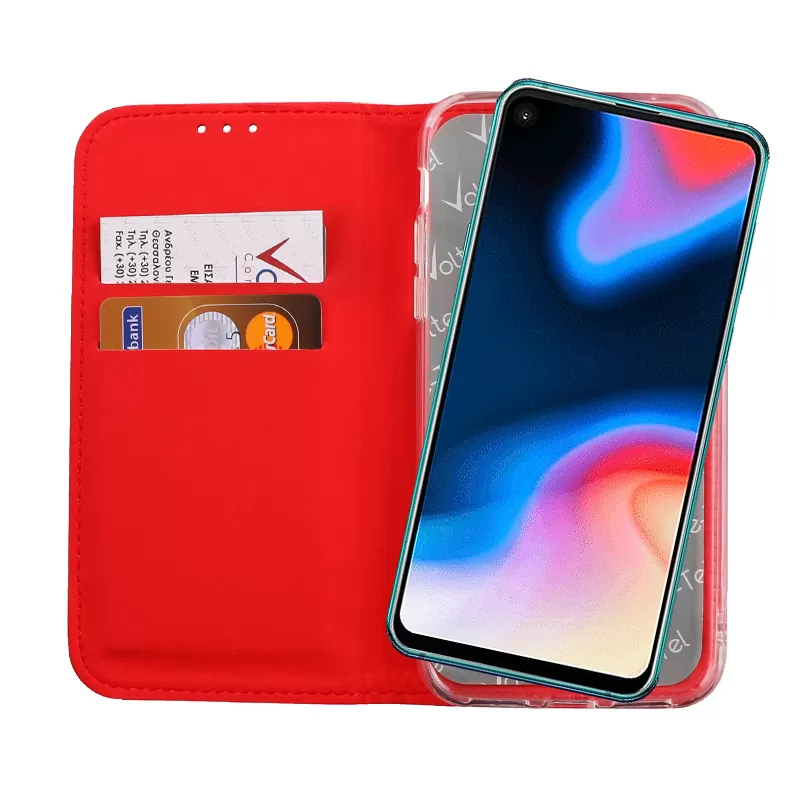 VOLTE-TEL ΘΗΚΗ SAMSUNG A8S 6.4" POCKET MAGNET BOOK STAND RED - Image 6