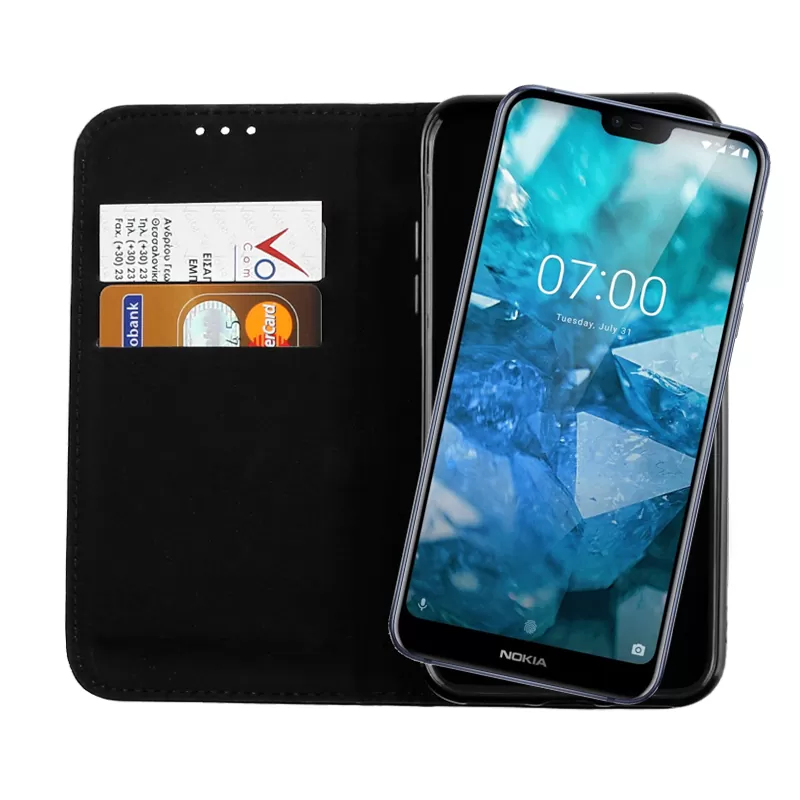 VOLTE-TEL ΘΗΚΗ NOKIA 7.1 5.84" POCKET MAGNET BOOK STAND BLACK - Image 6