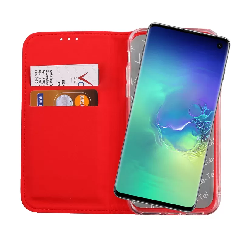 VOLTE-TEL POCKET MAGNET BOOK STAND ΘΗΚΗ SAMSUNG S10 G973 6.1in RED - Image 6