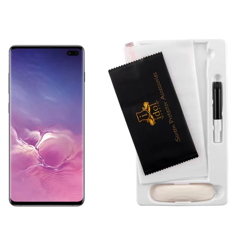 IDOL 1991 UV TEMPERED GLASS SAMSUNG S10 G973 6.1in 9H 0.20mm 10D SEMI WITH GLUE-TOOL FINGER UNLOCK FULL COVER TRANSPARENT - Image 5