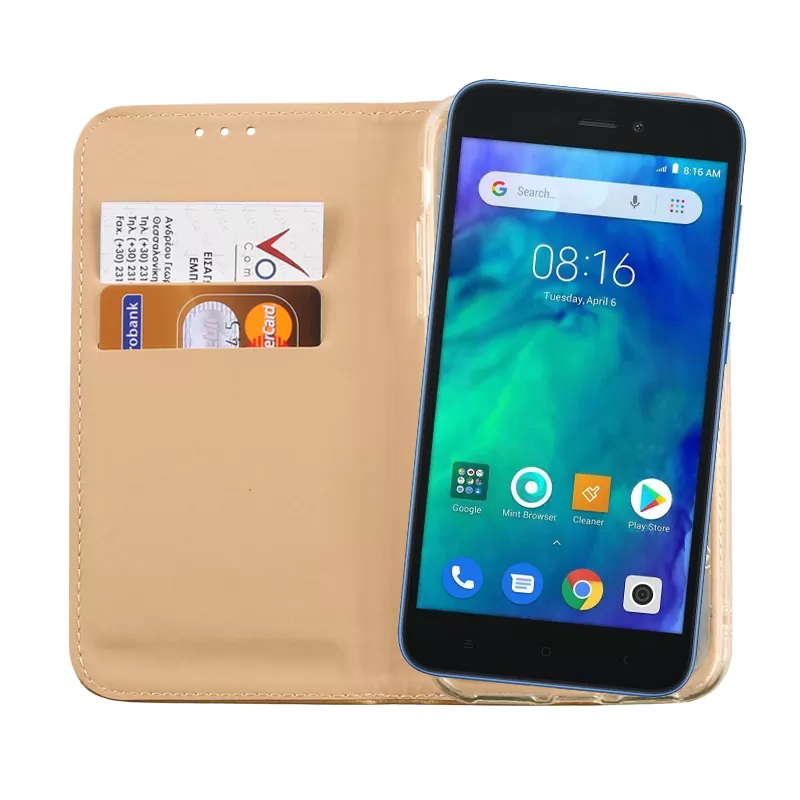 VOLTE-TEL ΘΗΚΗ XIAOMI REDMI GO 5.0" POCKET MAGNET BOOK STAND GOLD - Image 6