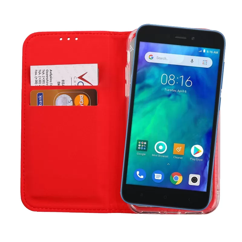 VOLTE-TEL ΘΗΚΗ XIAOMI REDMI GO 5.0" POCKET MAGNET BOOK STAND RED - Image 6